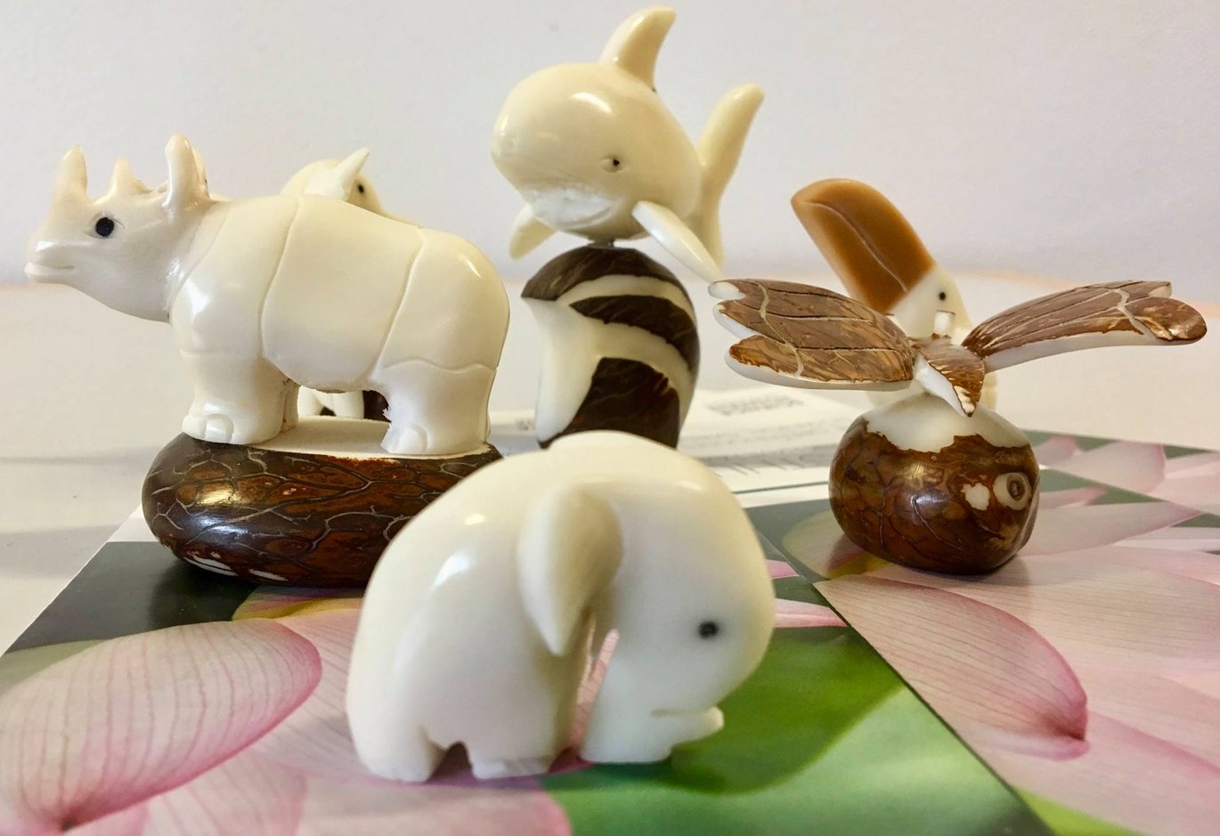 Figures made from ivory palm - Phytelephas aequatorialis