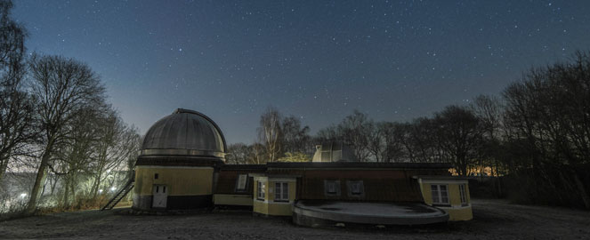 Billede af stjernehimmel over Ole Rømer Observatorium